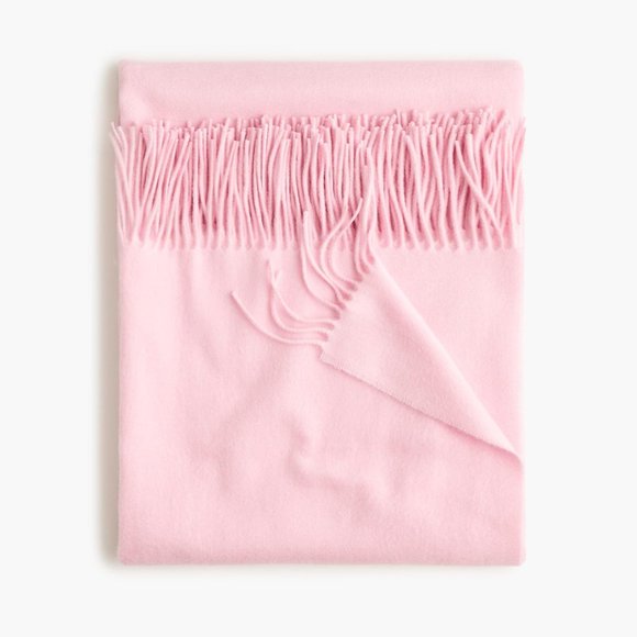 NWT -J. Crew Home Solid 100% Cashmere Throw - Pink
